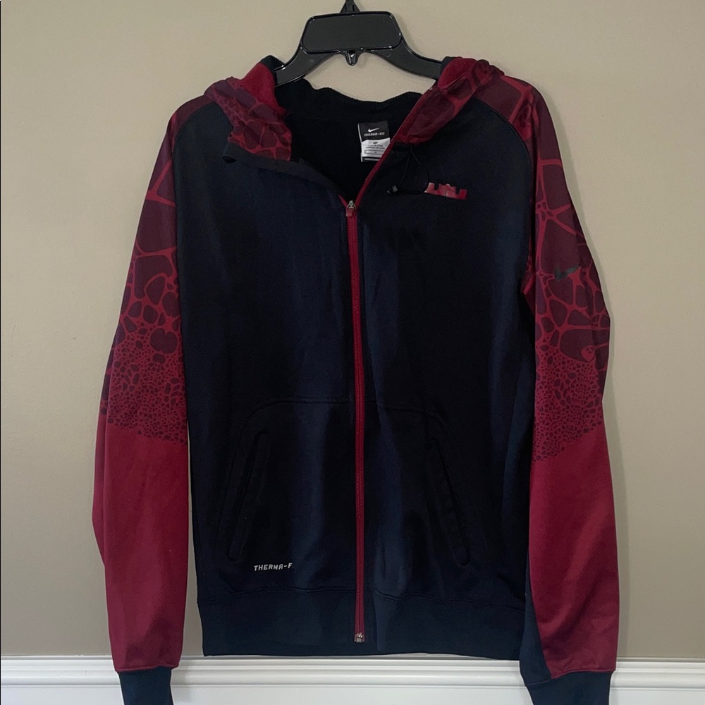 Nike Lebron Therma-Fit Black and Burgundy Jacket